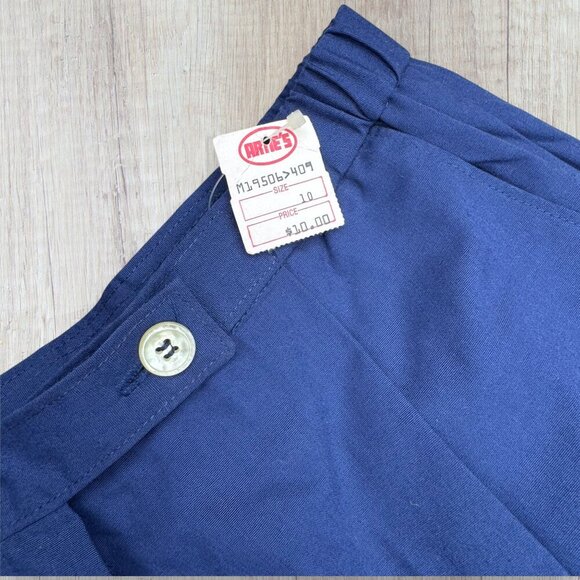 WILLIAM ROYCE Vintage NWT Blue High Rise Waist Navy Blue Pleated Pants USA Made - Picture 3 of 9